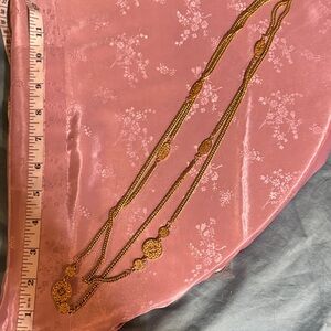 Vintage Elegant Gold Necklace about 50 inches long